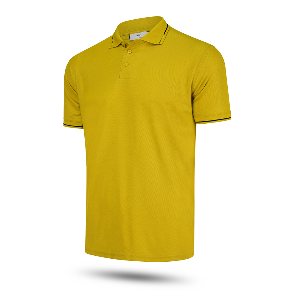 Pique Half Sleeve Polo For Men - Yellow - CA-2507