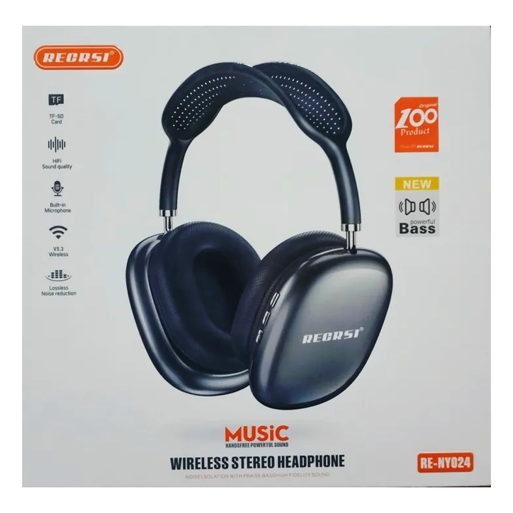 RECRSI RE-NY024 Wireless Stereo Music Headphone - Black