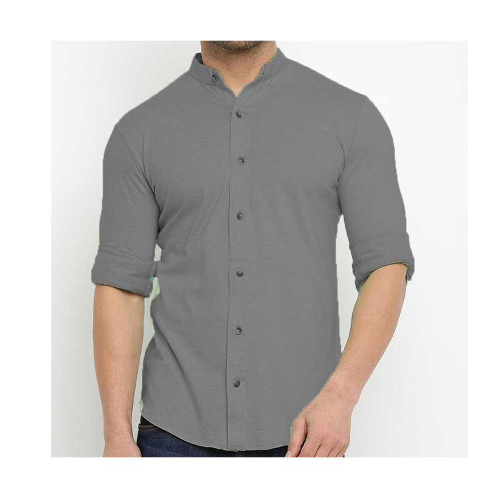 Cotton Full Sleeve Formal Shirt For Men Light Gray 4265