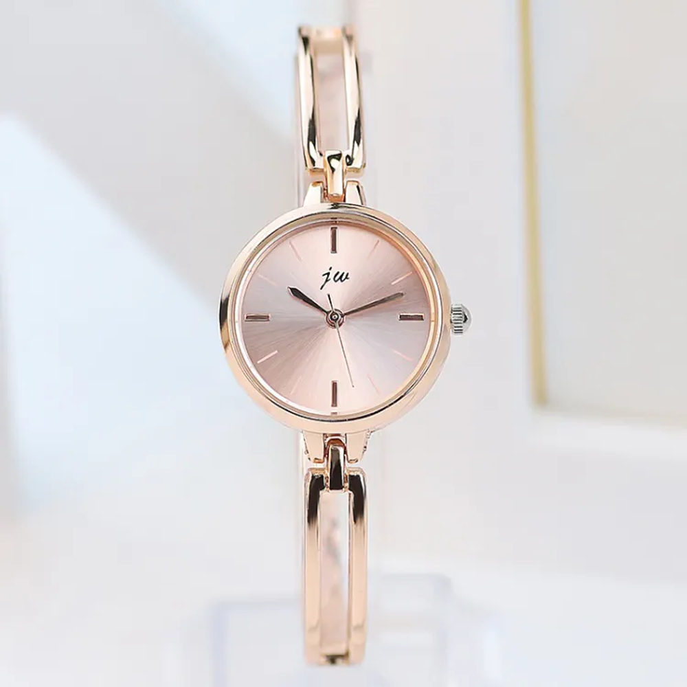 Stainless Steel Bracelet Style Casual Wrist Watch for Women - Rose Gold