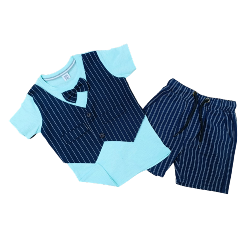 Cotton Formal Koti Set For Baby Boys - Sky Blue - HP-01-BFKS