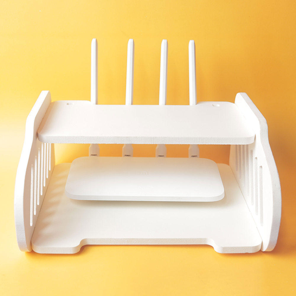 PVC Board Router Stand Rack - White