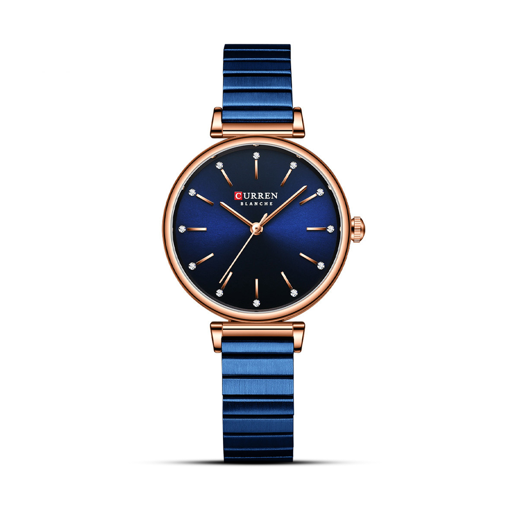 Curren 9081 Stainless Steel Wrist Watch For Women - Blue