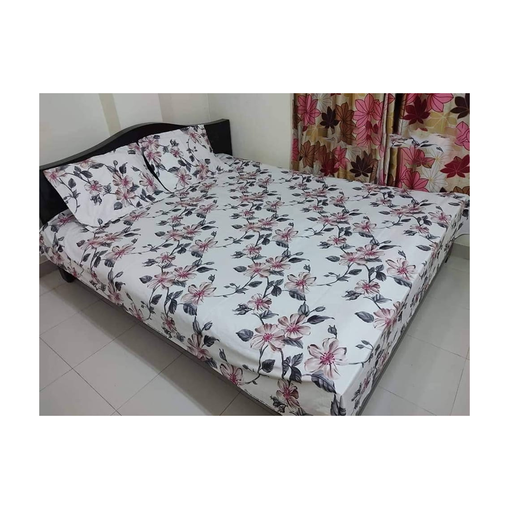 King Size Cotton Twill Bedsheet - BT-148 - Multicolor