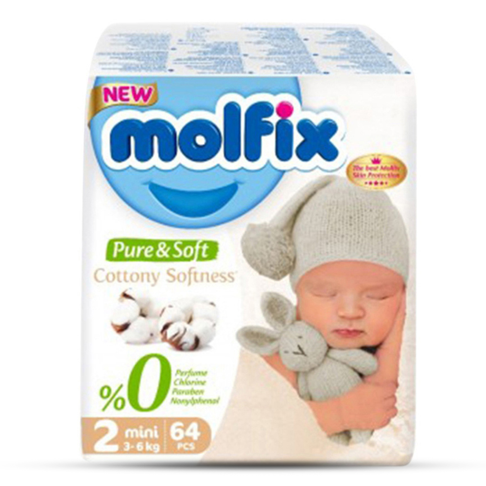 Molfix Pure and Soft Mini Diaper 3-6 Kg - 64Pcs