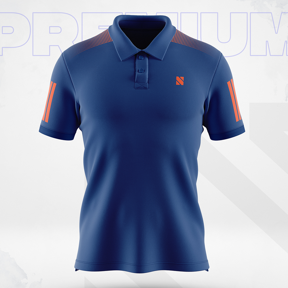 Mesh Sports Wear Short Sleeve Polo Shirt for Men - Navy Blue - NEX-DP-06
