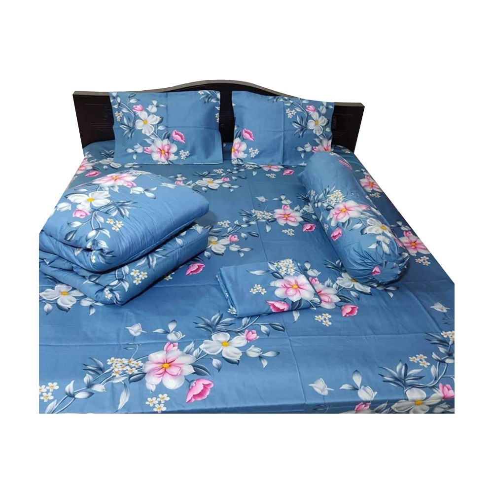 Fashionable Twill Comforter Set Five In One - CFS-17 - Blue 