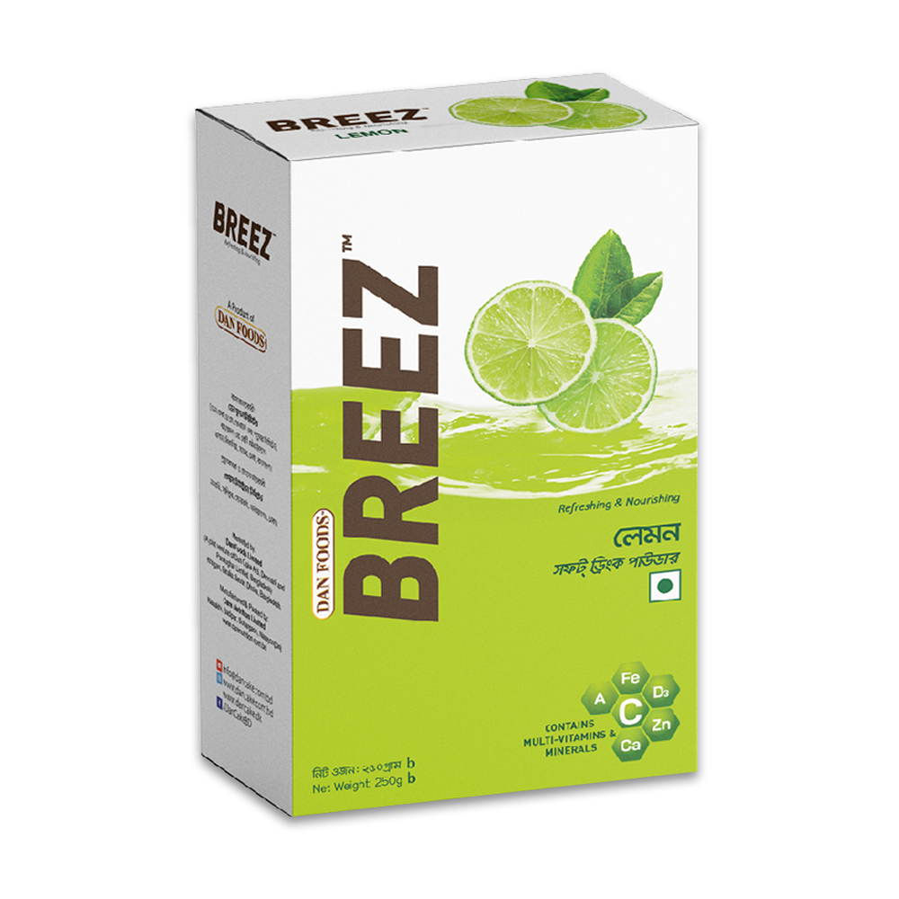 Breez Lemon Soft Drink Powder - 250gm