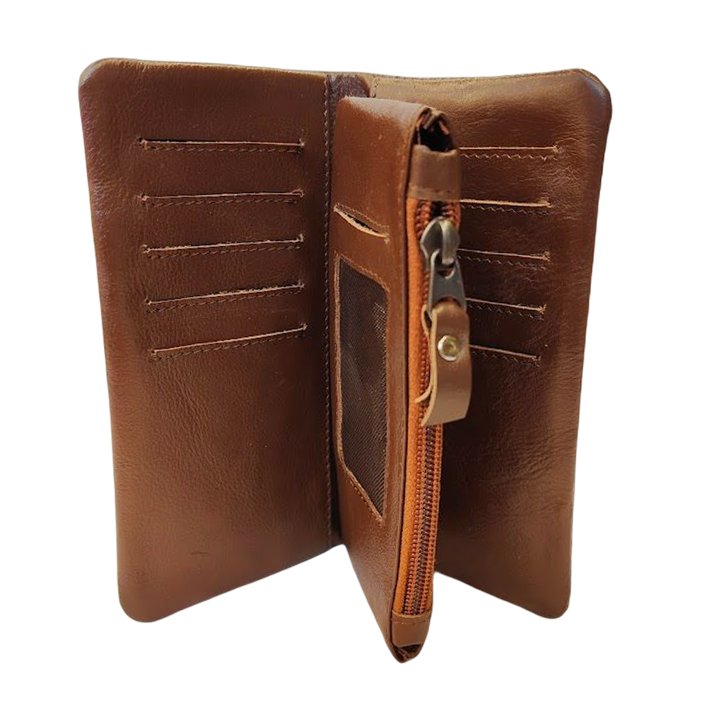 Reno Leather Mobile Wallet For Men - Chocolate - 203