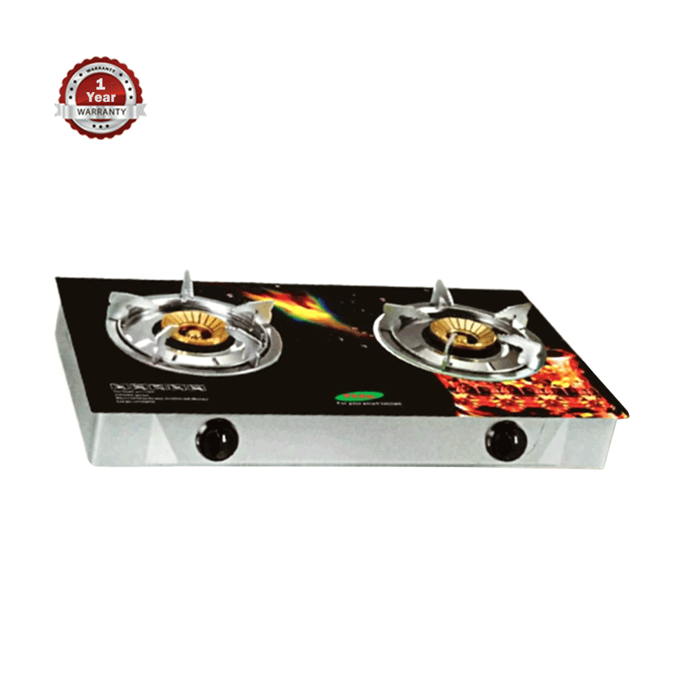 Park Deluxe Park-10 Honeycomb 95Mm 95Mm 3D Tempered Glass Double Gas Stove