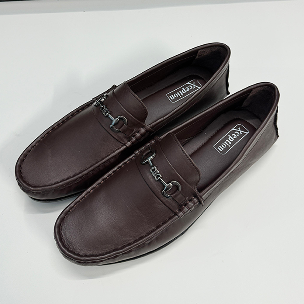 Leather Handmade True Moccasin Shoes for Men - Black