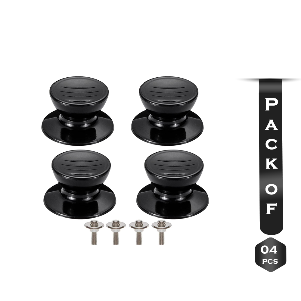 Pack Of 4 Pcs Silicone Lid Knobs - Black