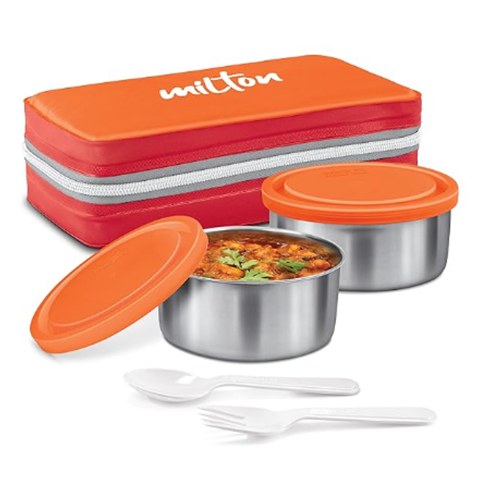 Milton Plastic Mini Insulated Lunch Box - 280 ml - Orange