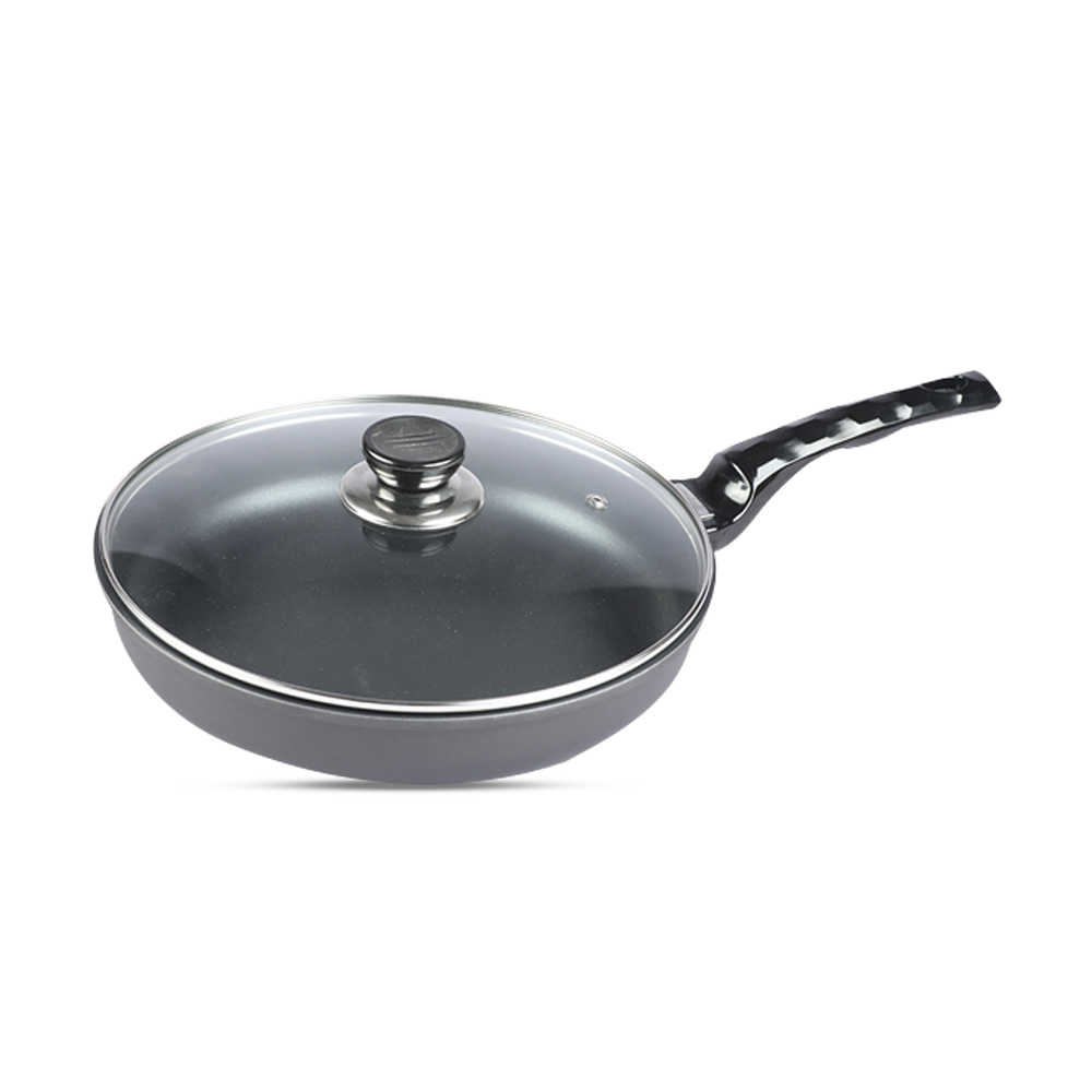 BD -KOR Marble Coating with Glass Non Stick Fry Pan - 26 CM