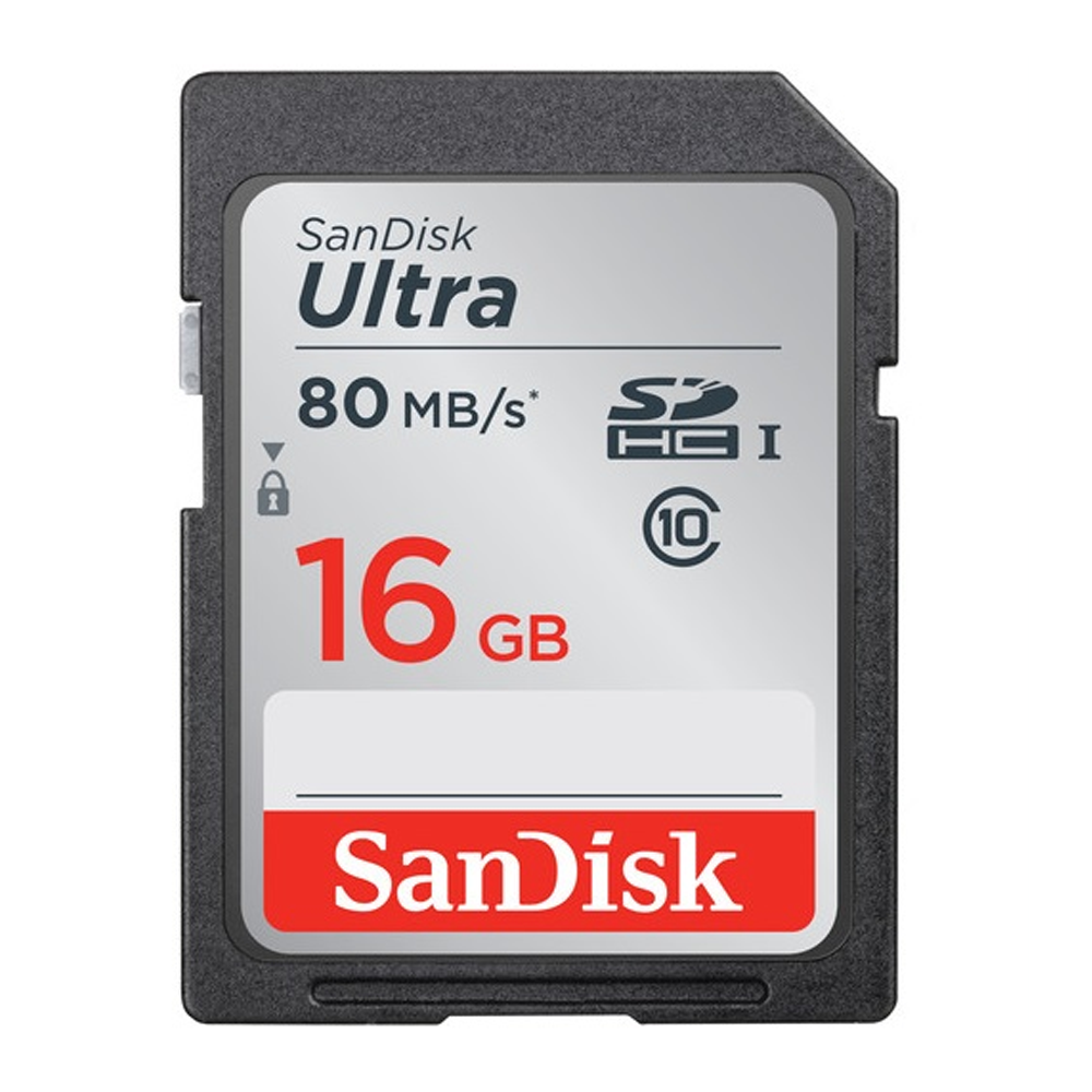 SanDisk Ultra UHS-I SDHC High-Speed Full HD Record Professional Memory Card - 16GB - Black