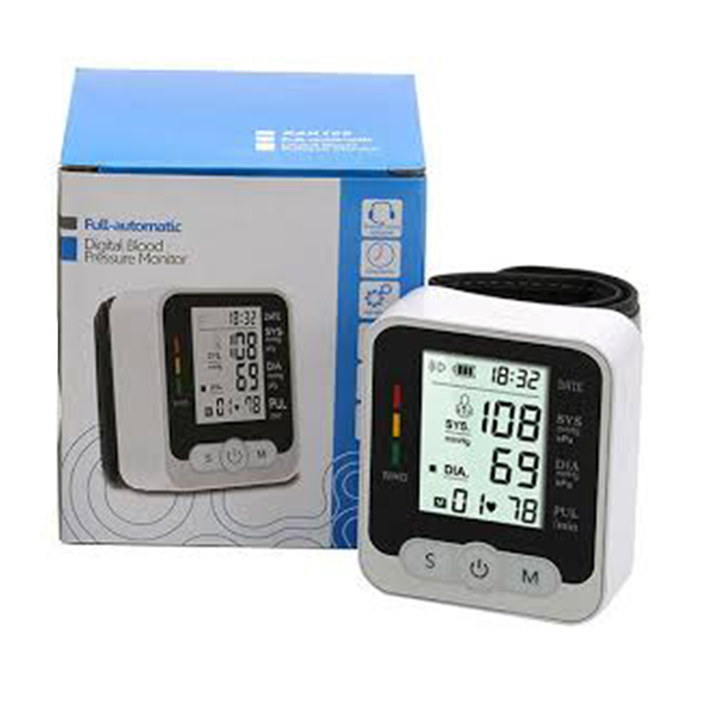 Wrist Blood Pressure Monitor Machine - White and Black 