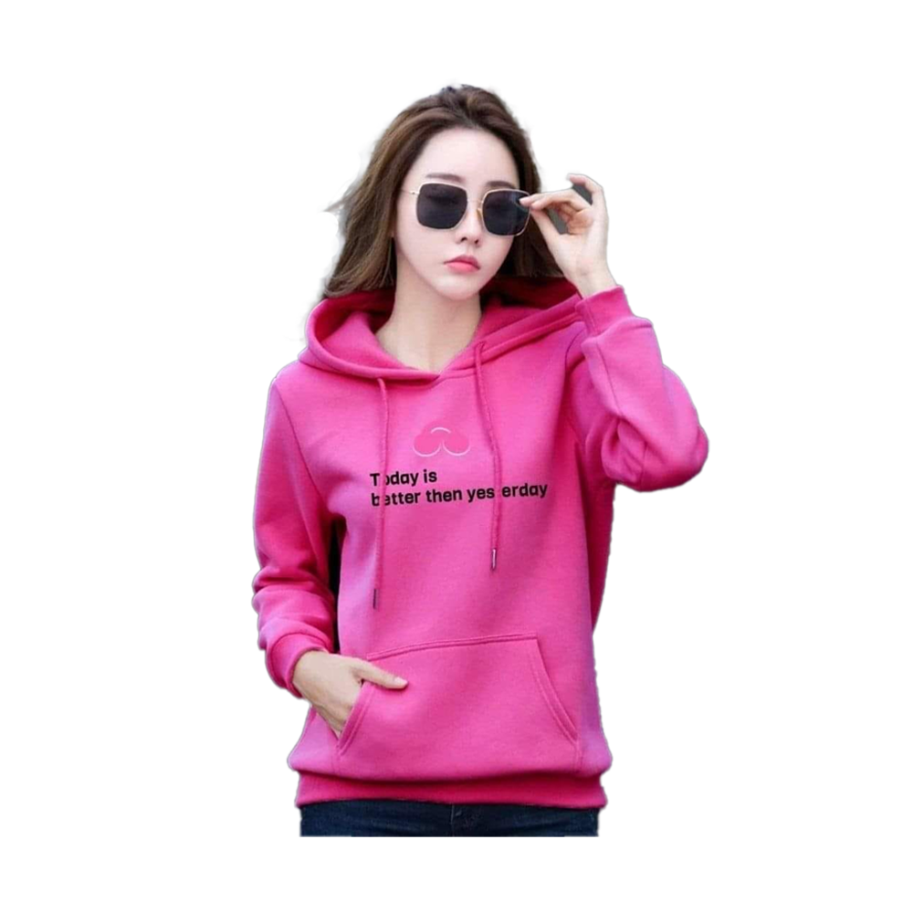 Stylish Hoodie Jacket For Women - HL-01 - Pink