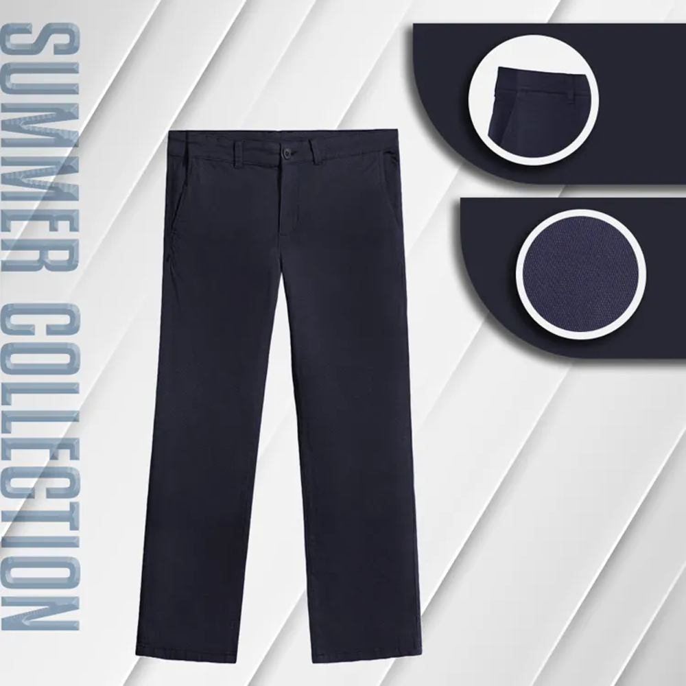 Cotton Pant For Men - Navy Blue - 07