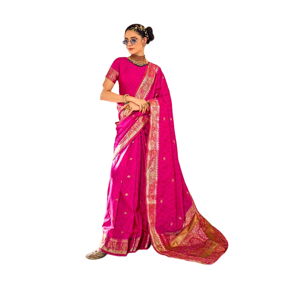 Proud PL-SE00039 Pure Soft Silk Saree For Women - Megenta