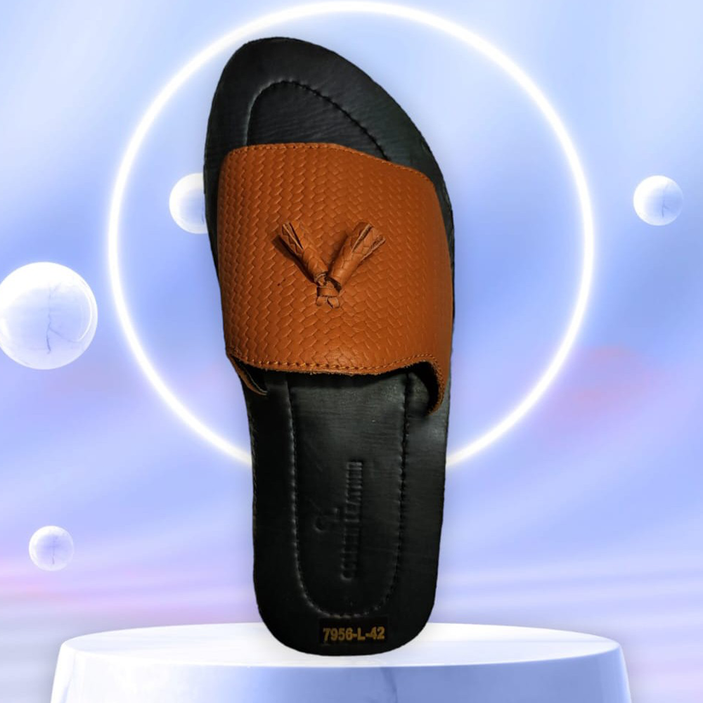 Leather Sandal For Men - Brown - F2