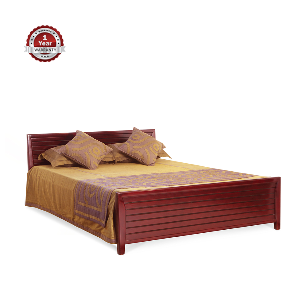 AKHTAR AFL-BED-154 Solid Mehogoni Wooden Bed - Lacquer Light