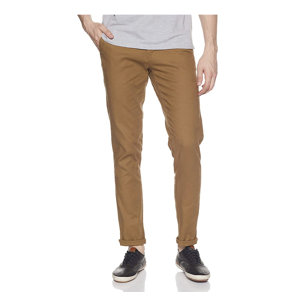 Cotton Chinos Gabardine Pant For Men - Khaki - NZ-3132