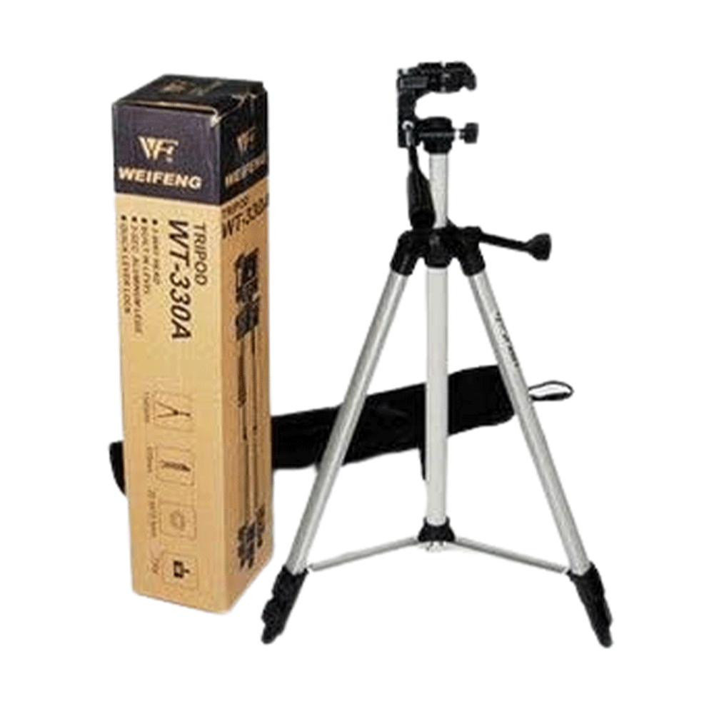 Tripod 330A 3 Way Head Built In Level Aluminum - Black