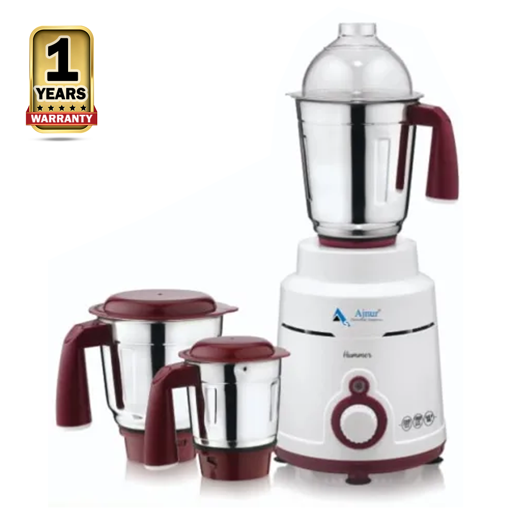 Ajnur Hummer Blender Plus & Mixer Grinder - 1200 watt - White & Maroon