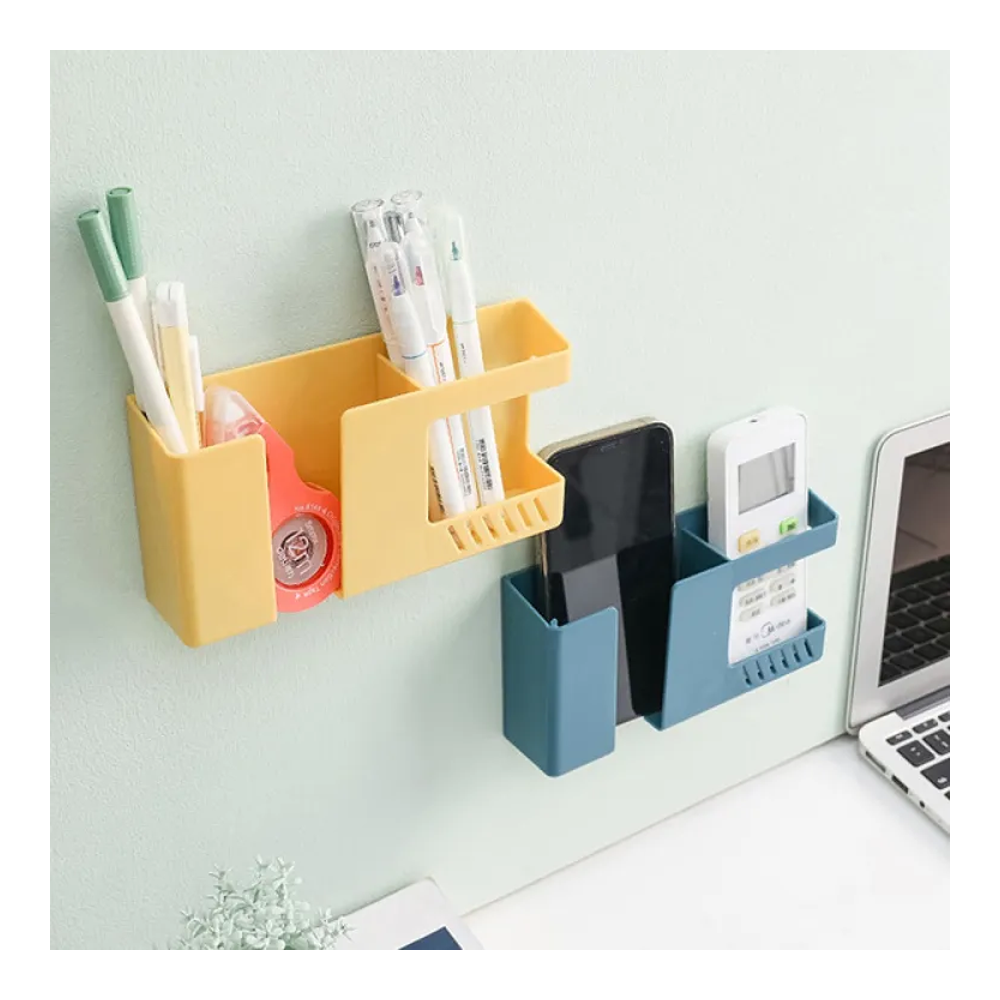 Wall Mounted Remote and Mobile Charging Organizer - Multicolor