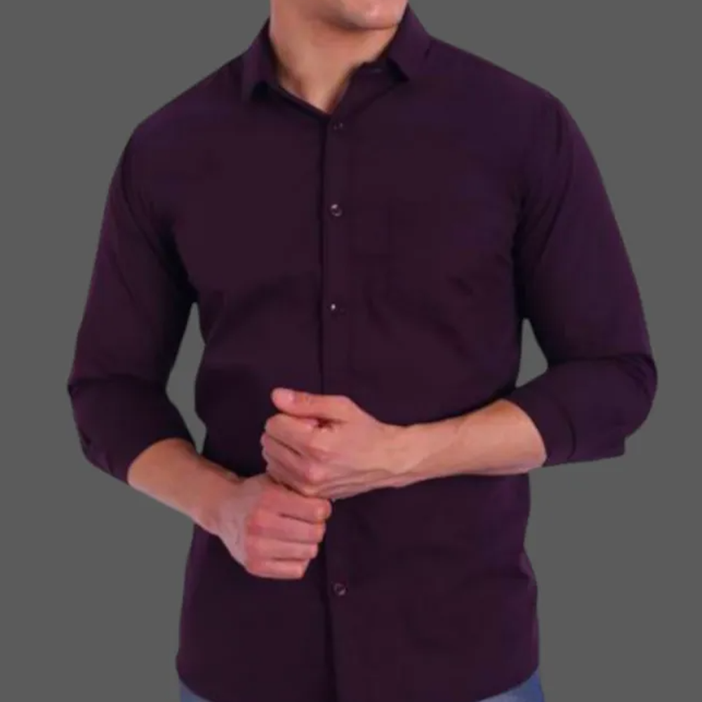 Cotton Full Sleeve Casual Shirt for Men Purple