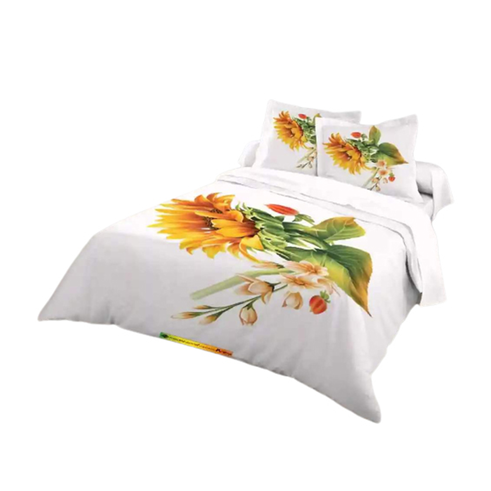 Cotton Panel King Size Bedsheet - White - ST-300