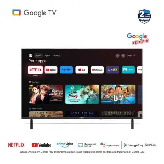 Vision Z 20 Android Smart LED TV Voice Controlled TV with Google Assistant - 32 Inch - Black