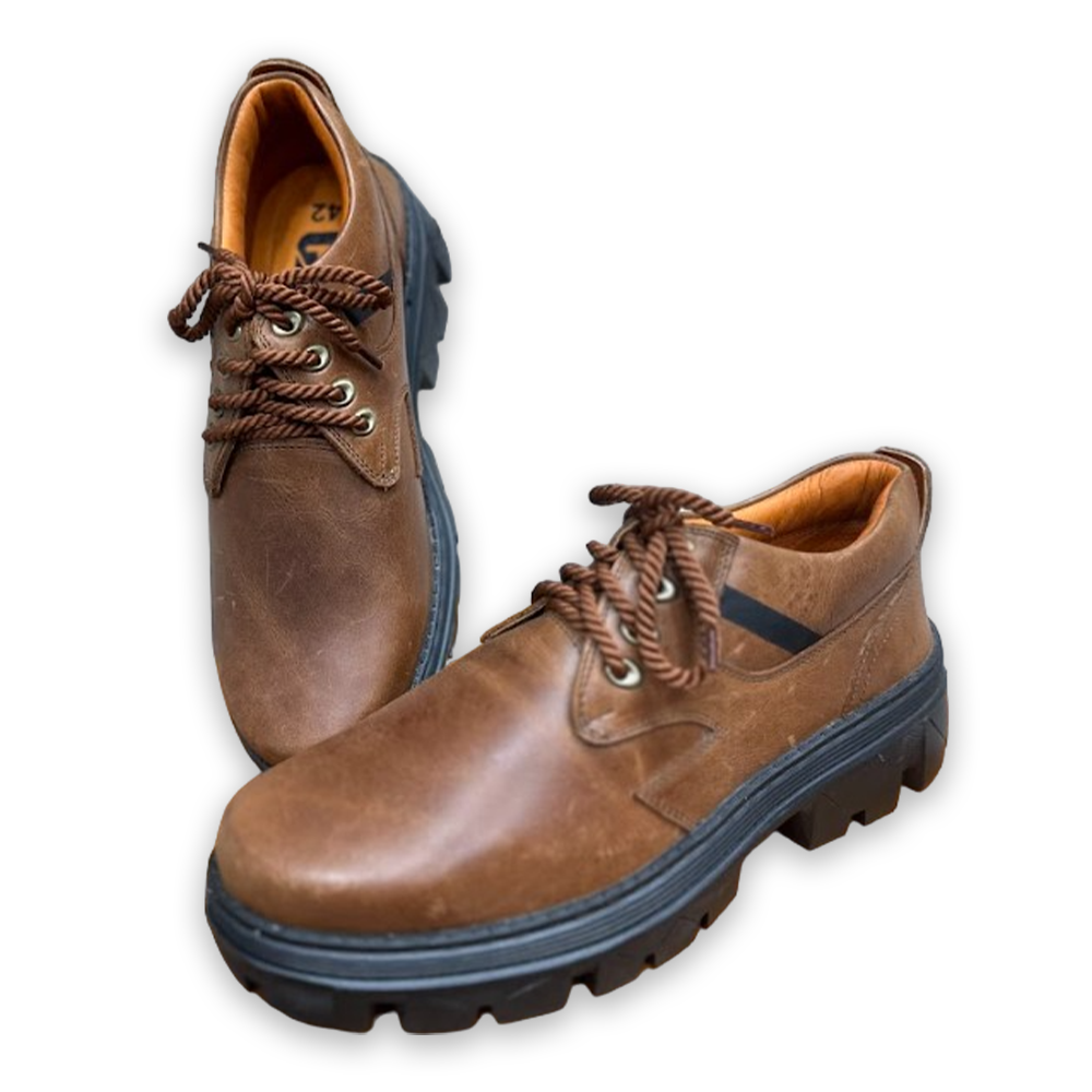 Leather Boot For Men - Brown - S9