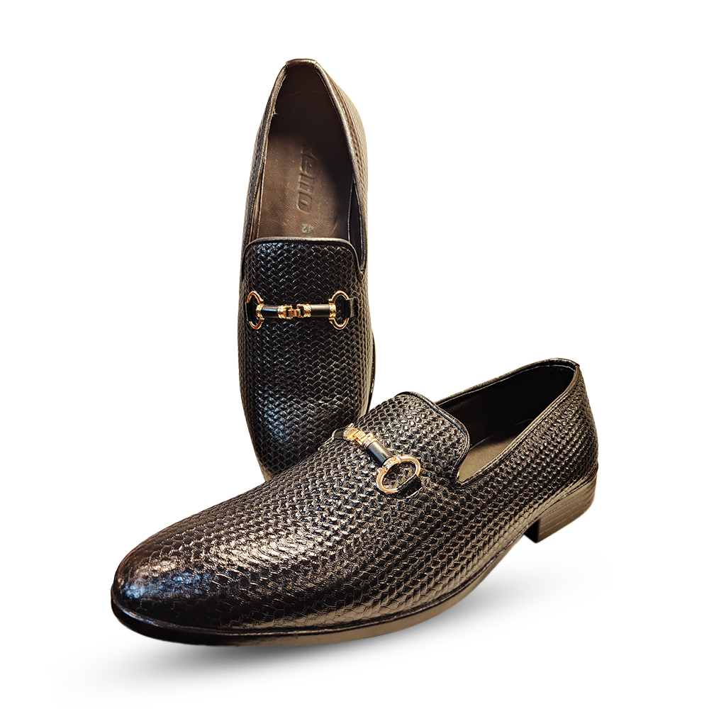 Reno Leather Tassel Shoe For Men - RT1029 - Black