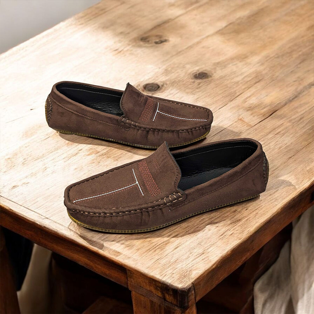 PU Leather Loafer Shoes for Men - Chocolate