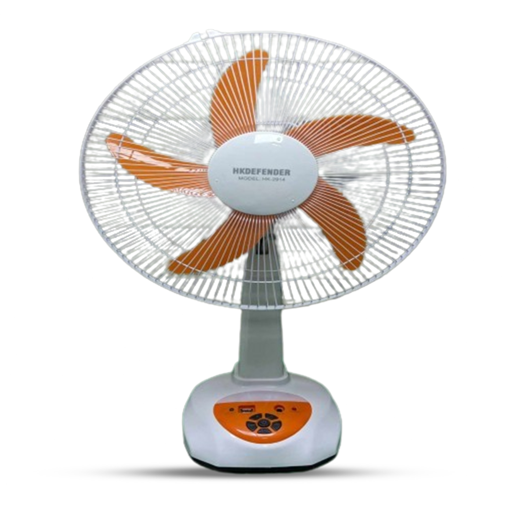 HK Defender 2914 Rechargeable Fan - 14 Inch - Orange and White