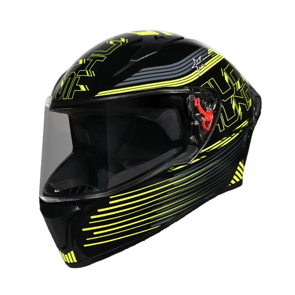 Studds Thunder D11 Full Face Bike Helmet - Black and Green