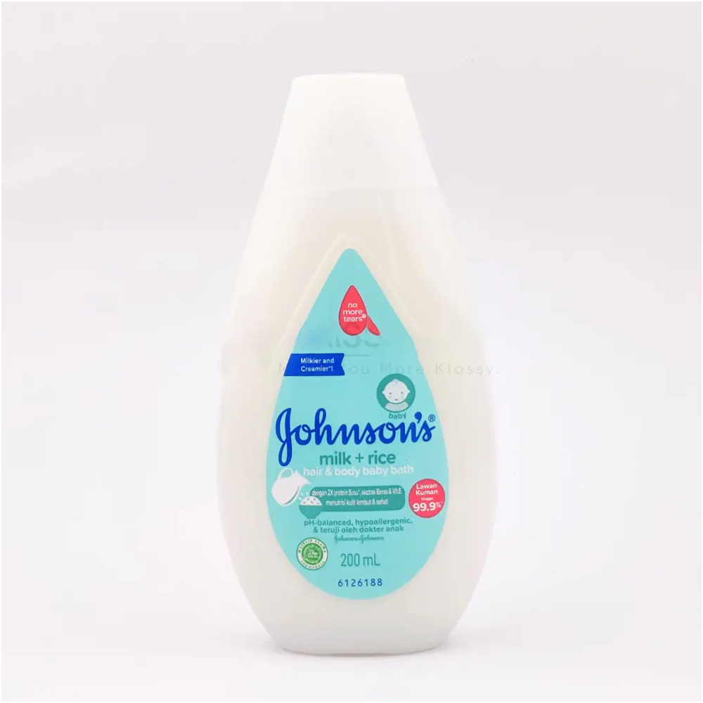 Johnsons Baby Milk Plus Rice Hair and Body Baby Bath - 200ml