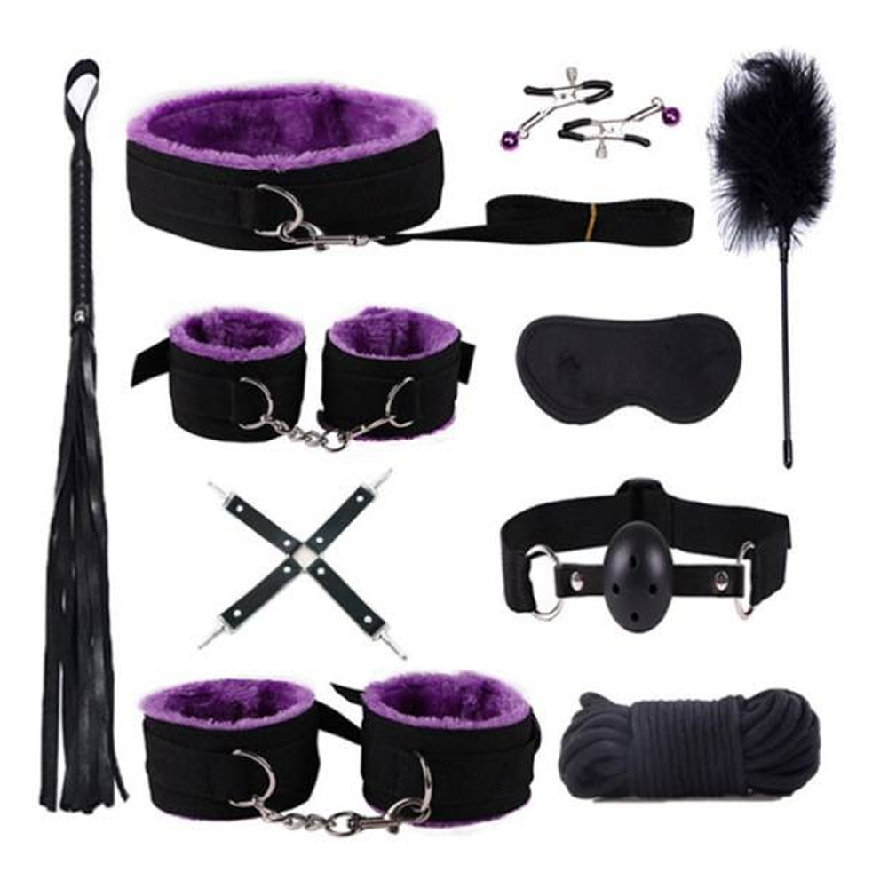 Leather Bed Bondage Set - 10 Pcs - SZ-903