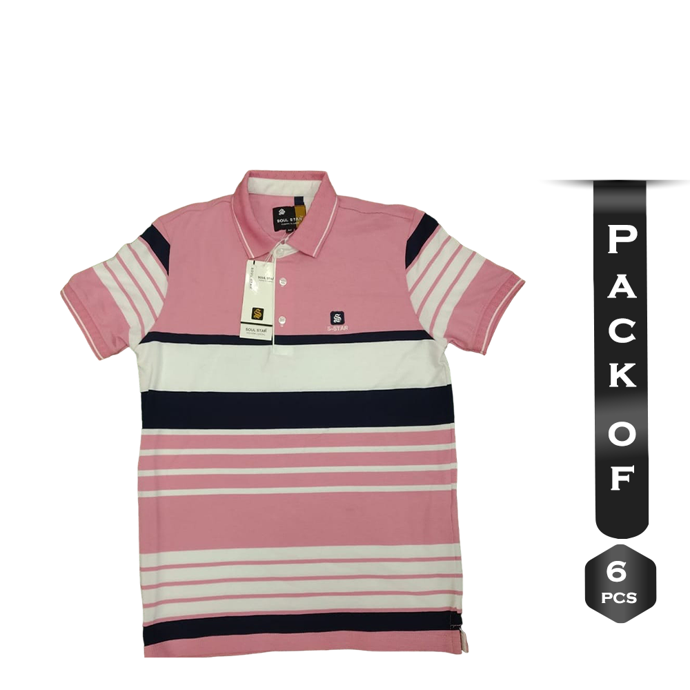 Pack Of 6 Pcs Cotton Polo For Men - Multicolor