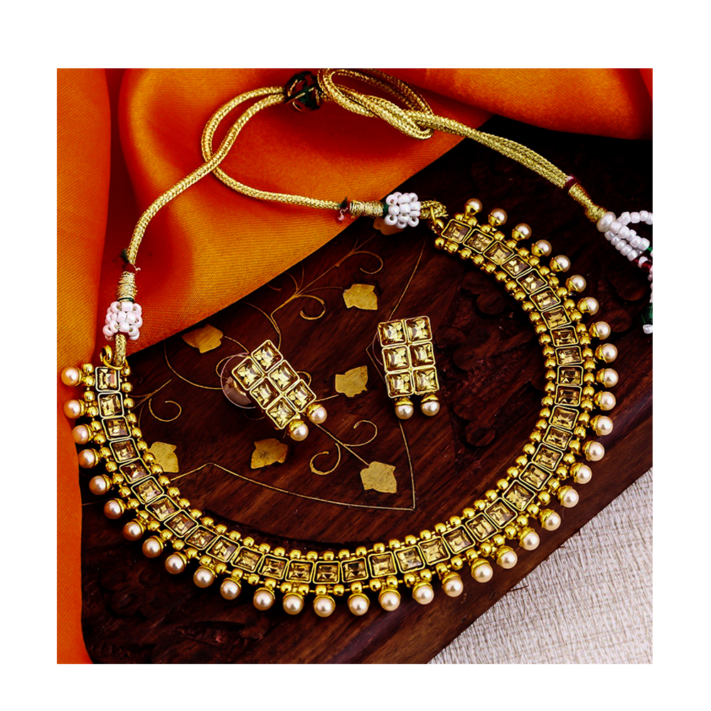 Alloy Necklace Set for Women - N08 - Golden