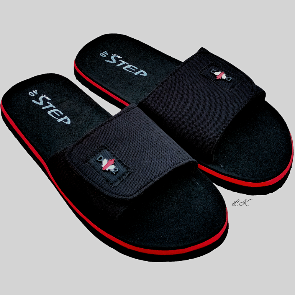 Rubber Slides Slipper Sandal For Men - Black and Red - US