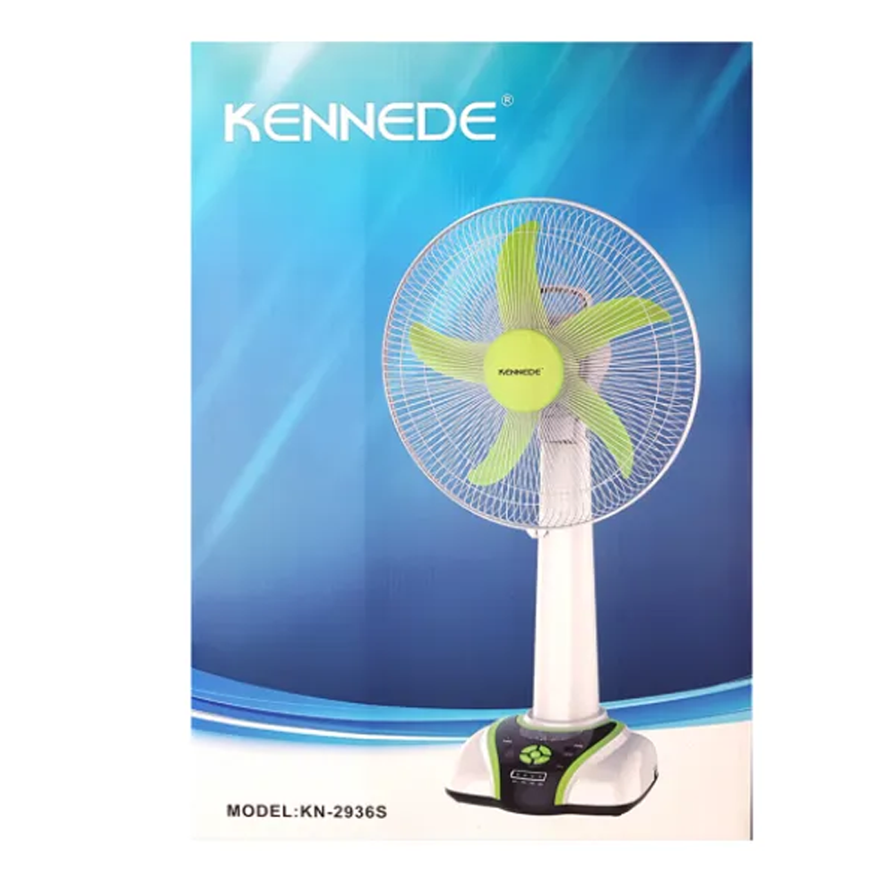 Kennede KN-2936S Rechargeable Table Fan - 16 Inch - White And Yellow