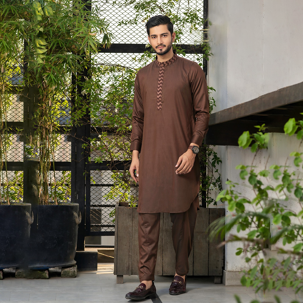 Cotton Kabli Set For Men - Chocolate - KB2