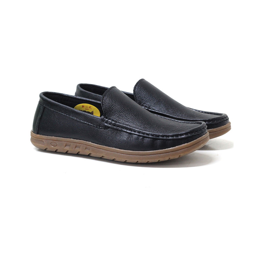 Leather Casual Shoe for Men - MC178BK - Black