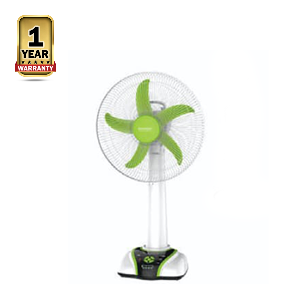 Kennede Rechargeable Half Stand Fan - 16 Inch - White And Orange