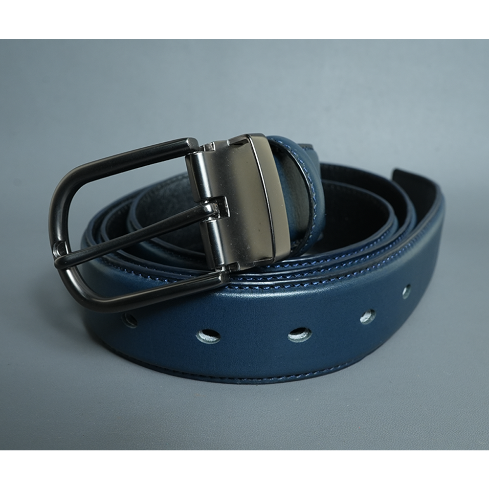 Rnw Leather Belt For Men - Blue - RNW-BT-015-BLU