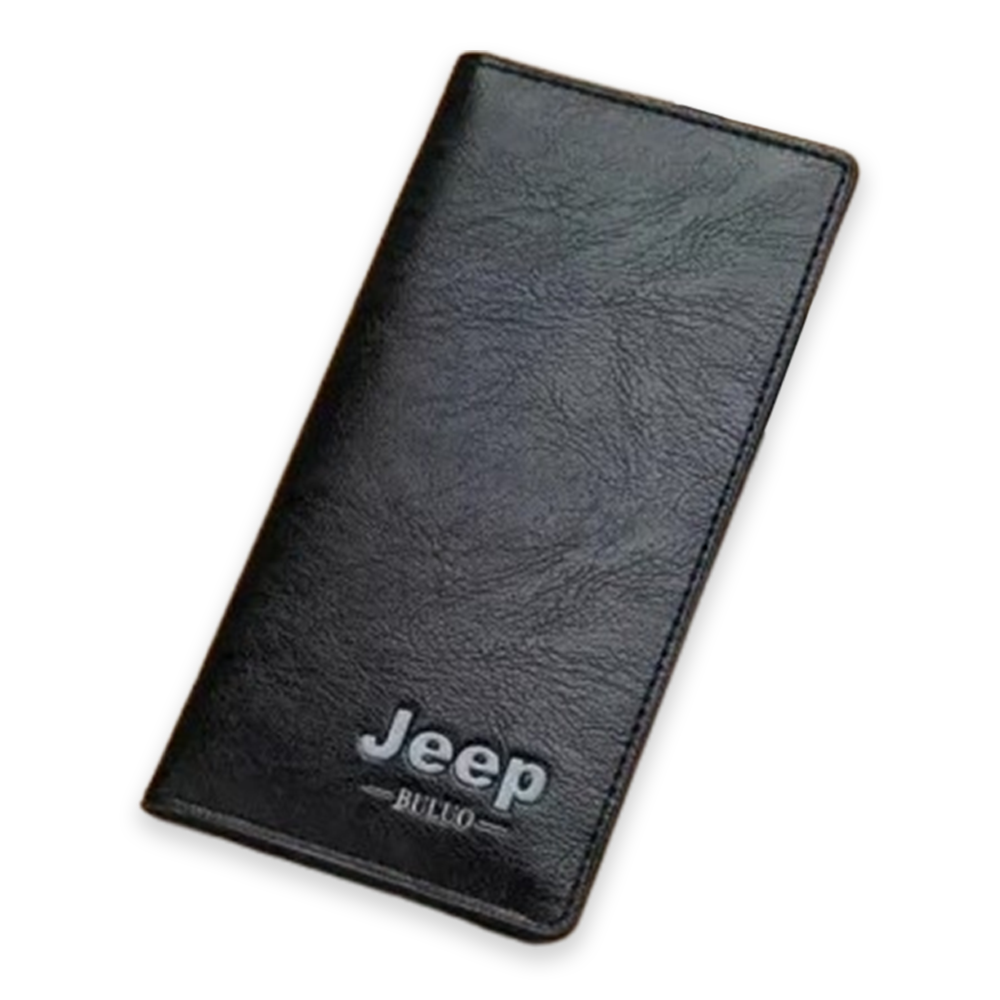 Jeep Artificial Leather Long Wallet For Men - Black 