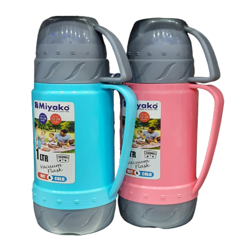 Miyako Hot and Cool Vacuum Flask - 1 Liter - Multicolor