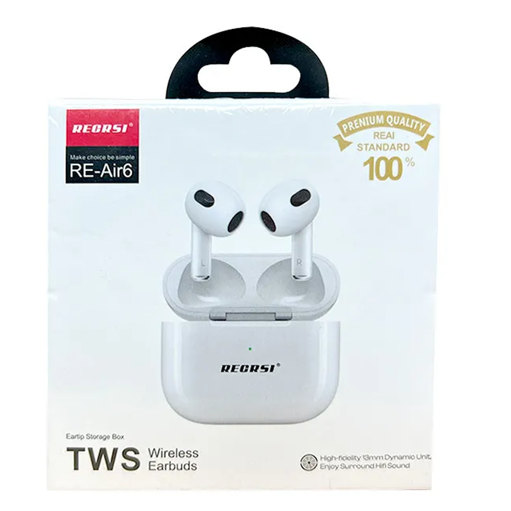 RECRSI RE-Air6 TWS Wireless Earbuds - White